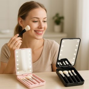 Mini-borstelset met LED-spiegel | GLOBRISTIC