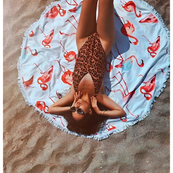 rundt strandhåndklæde design